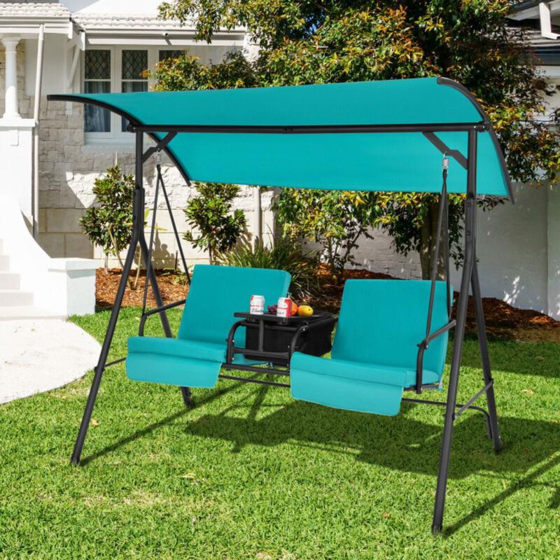 Hivvago Porch Swing Chair with Adjustable Canopy