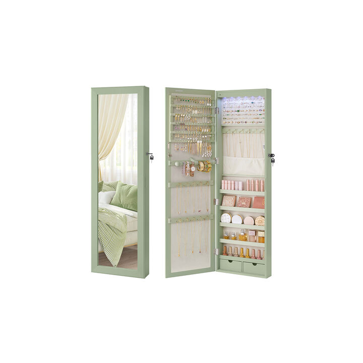 6 LEDs Mirror Jewelry Cabinet