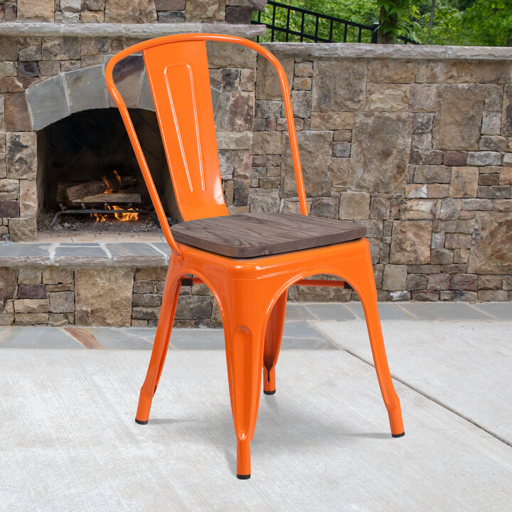 Metal/Wood Colorful Restaurant Chairs