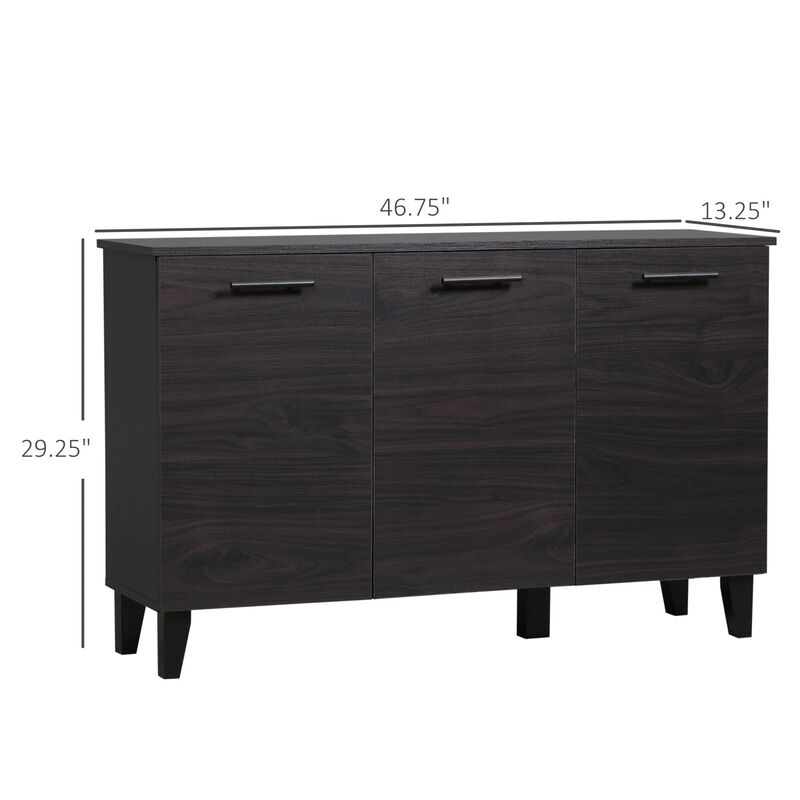 Dark Walnut Buffet: Kitchen Sideboard with Adjustable Shelf