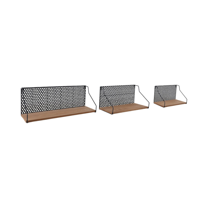 Metal/Wood Shelves (Set of 3)