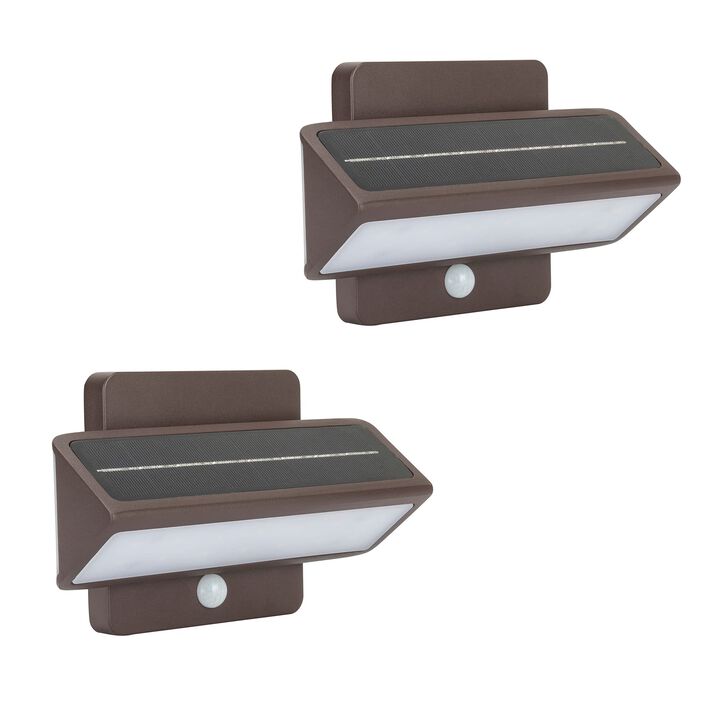 Architectural Solar Wall Accent Light w/Motion Sensor 2PK - Bronze