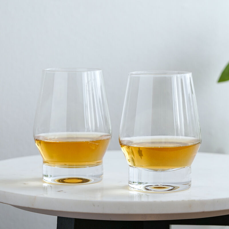 Raye Heavy Base Crystal Whiskey Glasses Set of 2