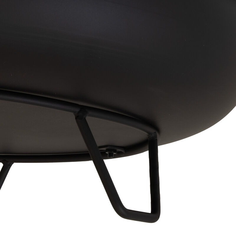 Sunnydaze 23 in Steel Wood-Burning Fire Pit Bowl with Stand - Black