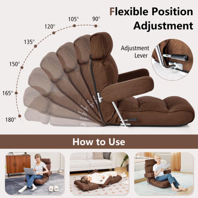 Hivvago Adjustable Folding Sofa Chair with 6 Position Stepless Back