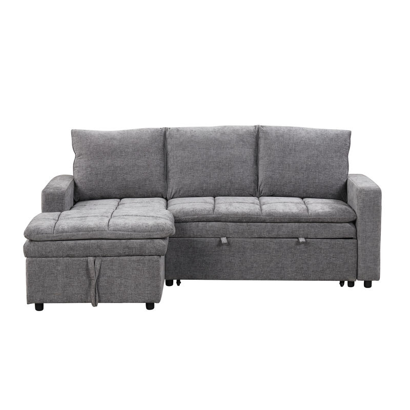 Merax Polyester Sectional Sofa Bed with Storage Space