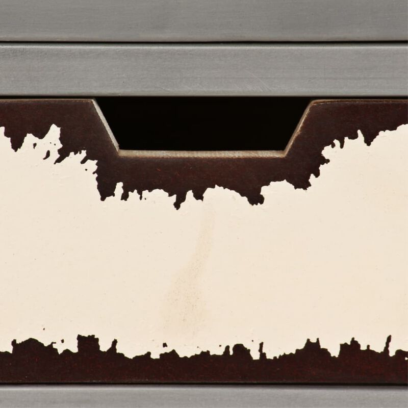 vidaXL Sideboard Solid Mango Wood and Steel 25.6"x13"x29.9"