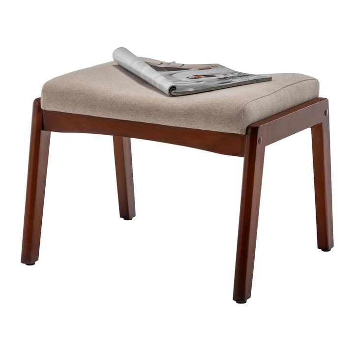 Convenience Concepts Designs4Comfort Natalie Accent Ottoman Stool Sandy Beige