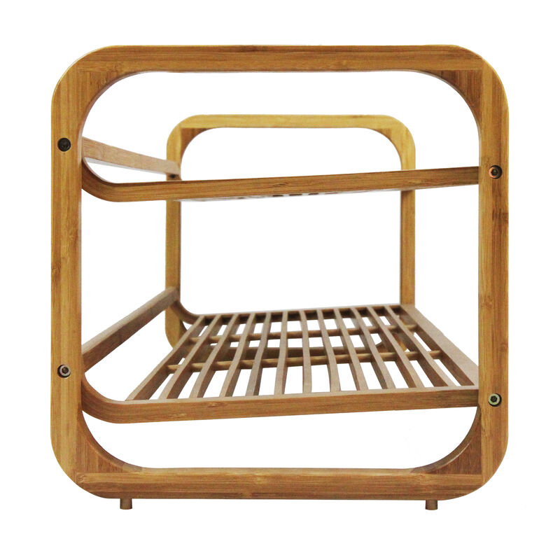 Oceanstar  2 Tier Bamboo Shoe Rack, Rounded