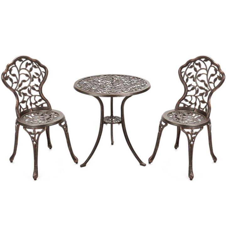 Hivvago 3 Pieces Cast Aluminum Bistro Set