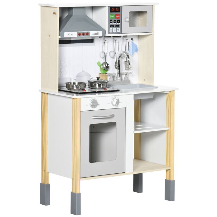 Interactive Kids' Kitchen: Adjustable Height Set with Accessories