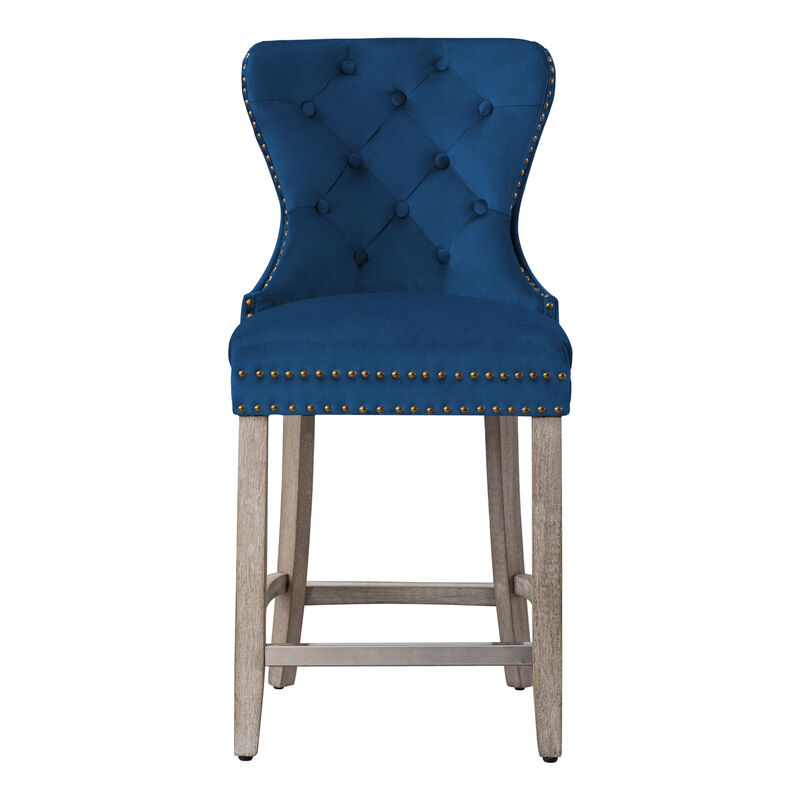 WestinTrends 24" Tufted Velvet Counter Stool
