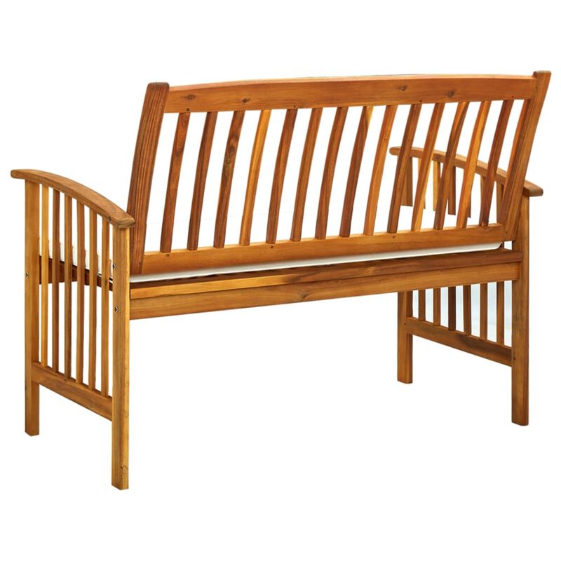 vidaXL Garden Bench with Cushion 46.9" Solid Acacia Wood