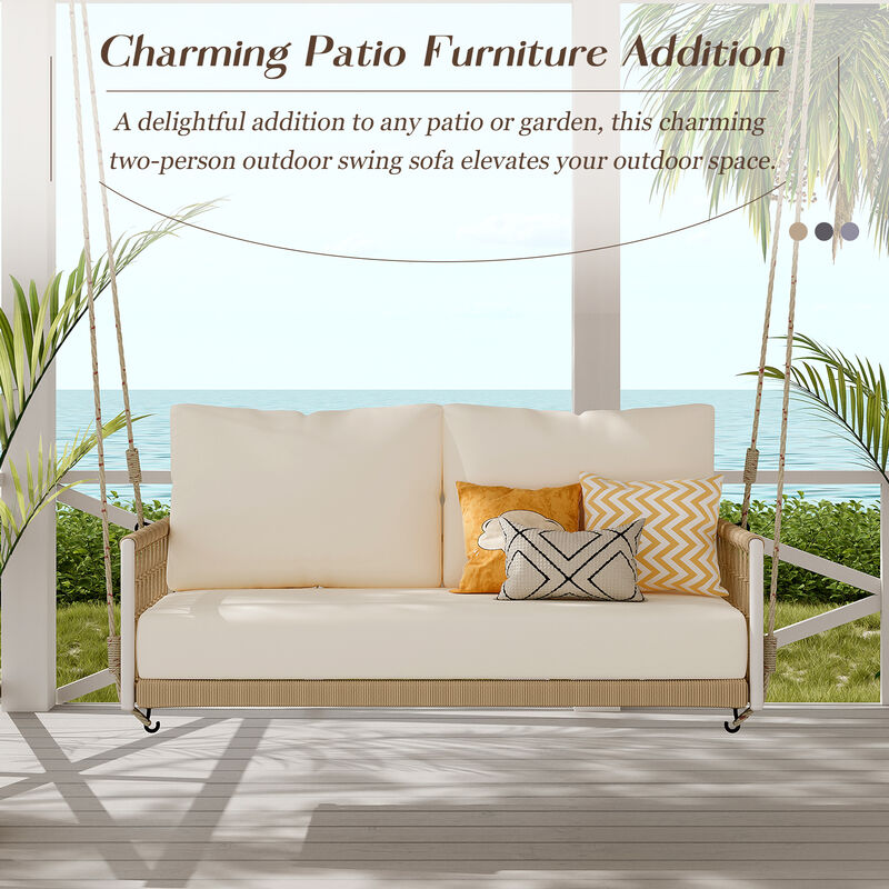 Merax Woven Rope Outdoor Swing Sofa