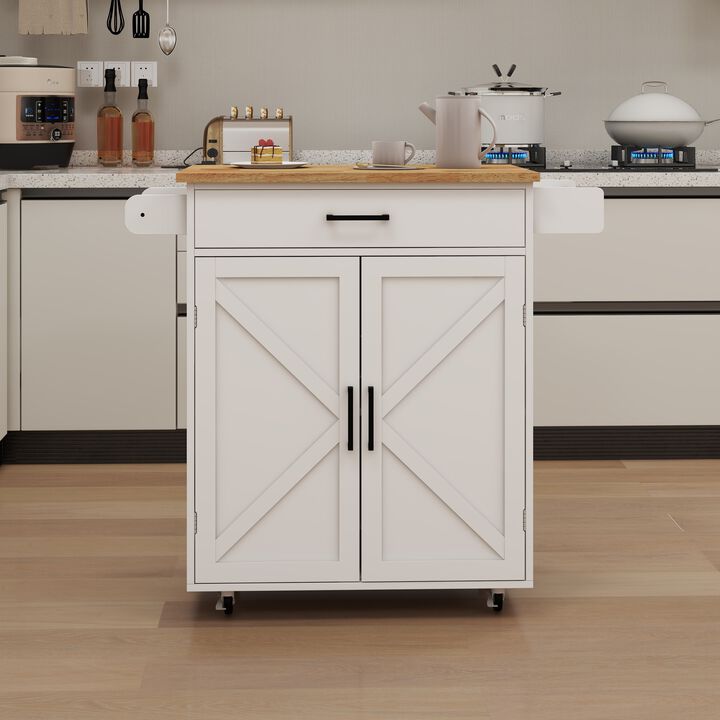 Streamdale Rolling Kitchen Trolley Cart with Shelves & Towel Rack