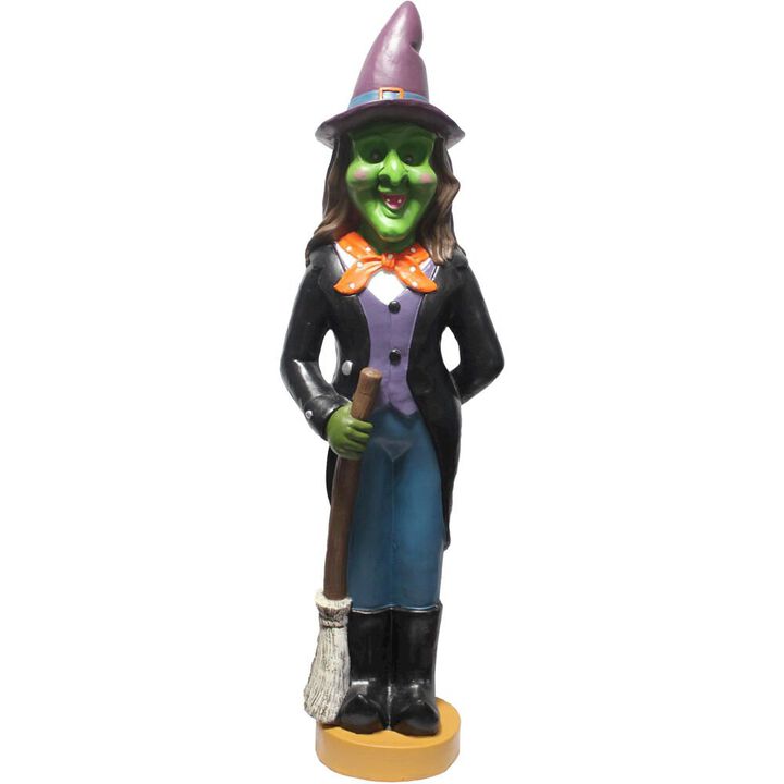 Haunted Hill Farm HHF 48 Witch Holding Broom - LED Eyes, 12X8.5X48H