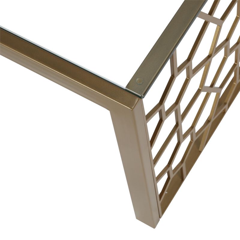 Juliette Glass Top Coffee Table, Tempered Glass