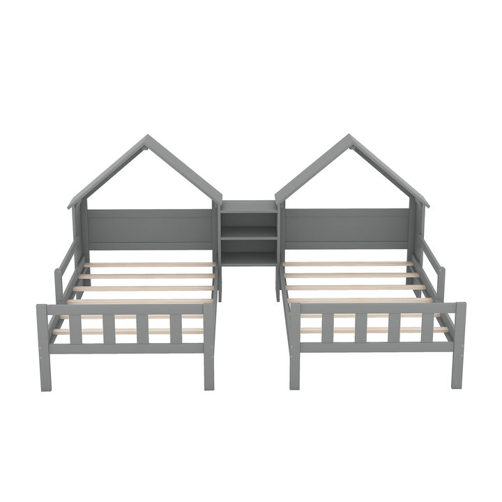 Merax Platform Bed with House-shaped Headboard