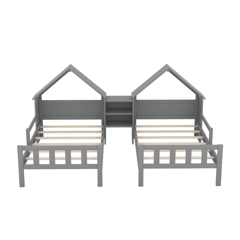 Merax Platform Bed with House-shaped Headboard