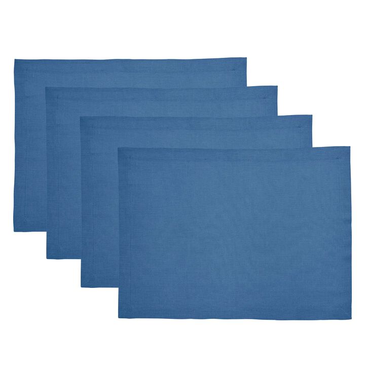 Solino Home 100% Pure Linen Placemats 14 x 19 Inch Set of 4 | Fete