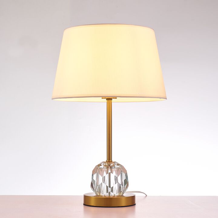 Pasargad Home Aston Metal & Acrylic Table Lamp, White/Clear
