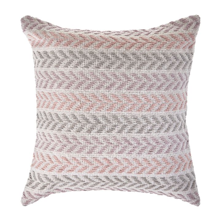 18" Purple and Gray Chevron Square Throw Pillow