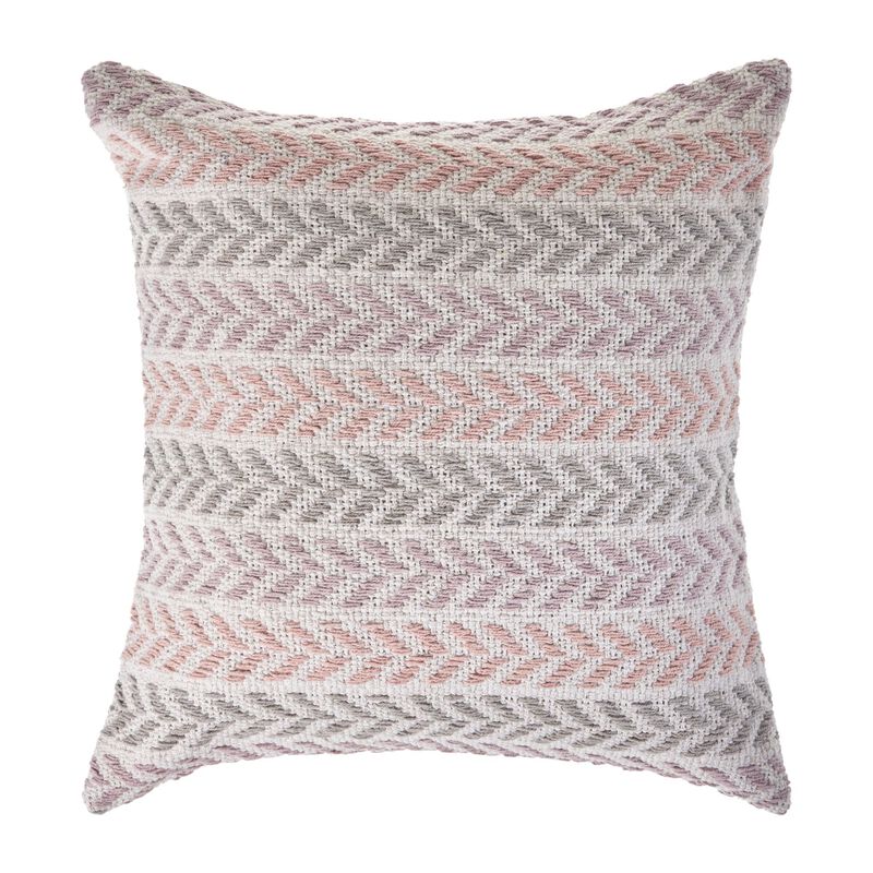 18" Purple and Gray Chevron Square Throw Pillow