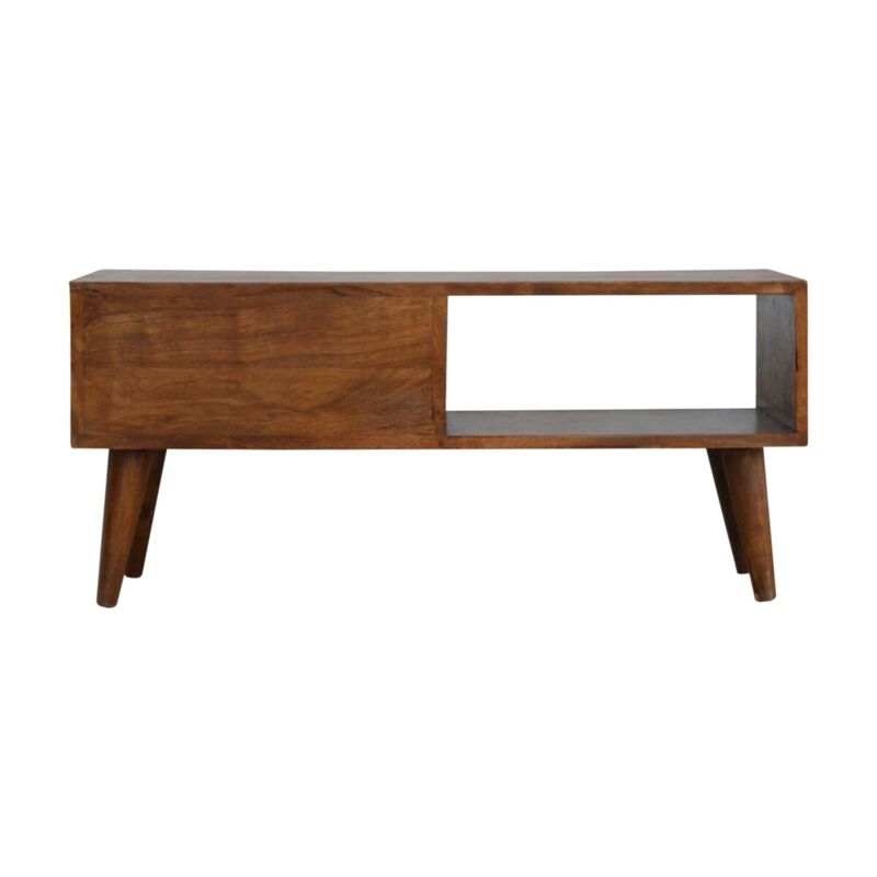 Solid Wood Chestnut Prism Sliding Door Media Unit