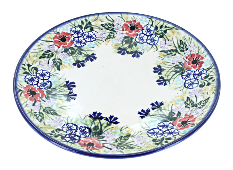 Blue Rose Polish Pottery Forget Me Not Dinner Plate