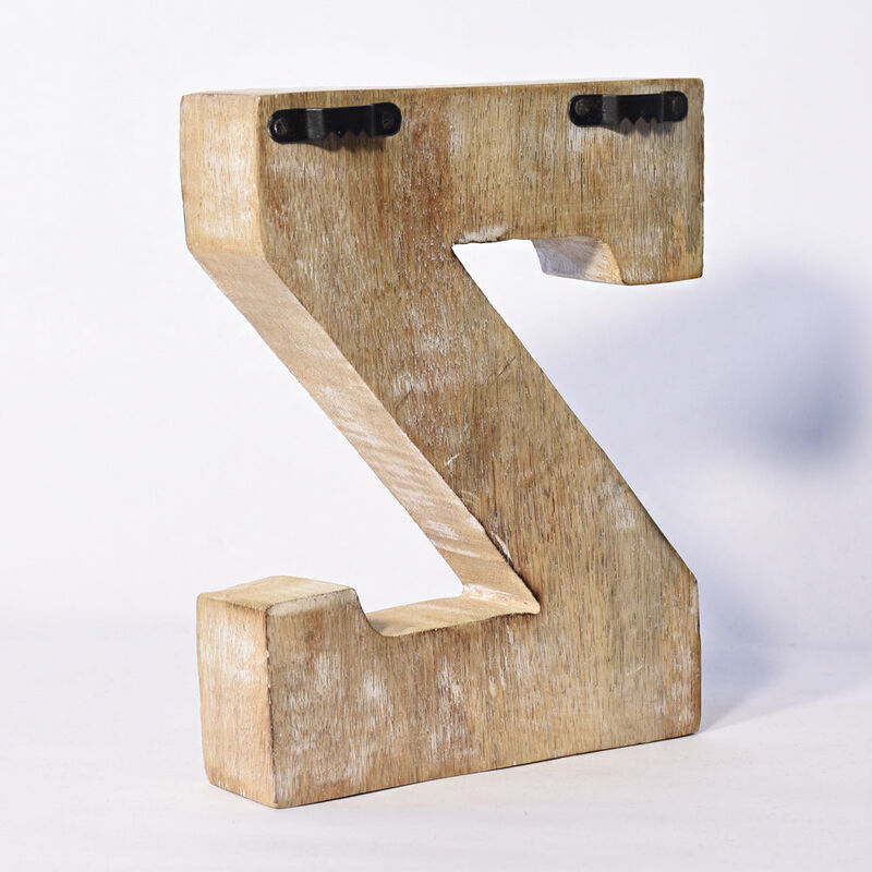 Vintage Natural Handmade Eco-Friendly "Z" Alphabet Letter Block For Wall Mount & Table Top Décor