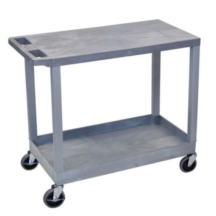 Luxo rGray EC21 18x32 Cart with 1 Tub Shelf with 1 Flat Shelf