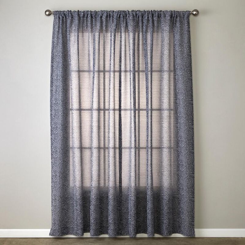 SKL Home By Saturday Knight Ltd Soft Swirl Window Curtain Panel - 56X84", Charcoal