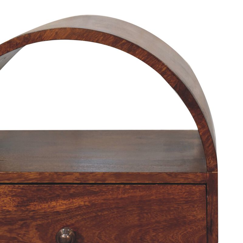Artisan Furniture Solid Wood Chestnut Dome Bedside