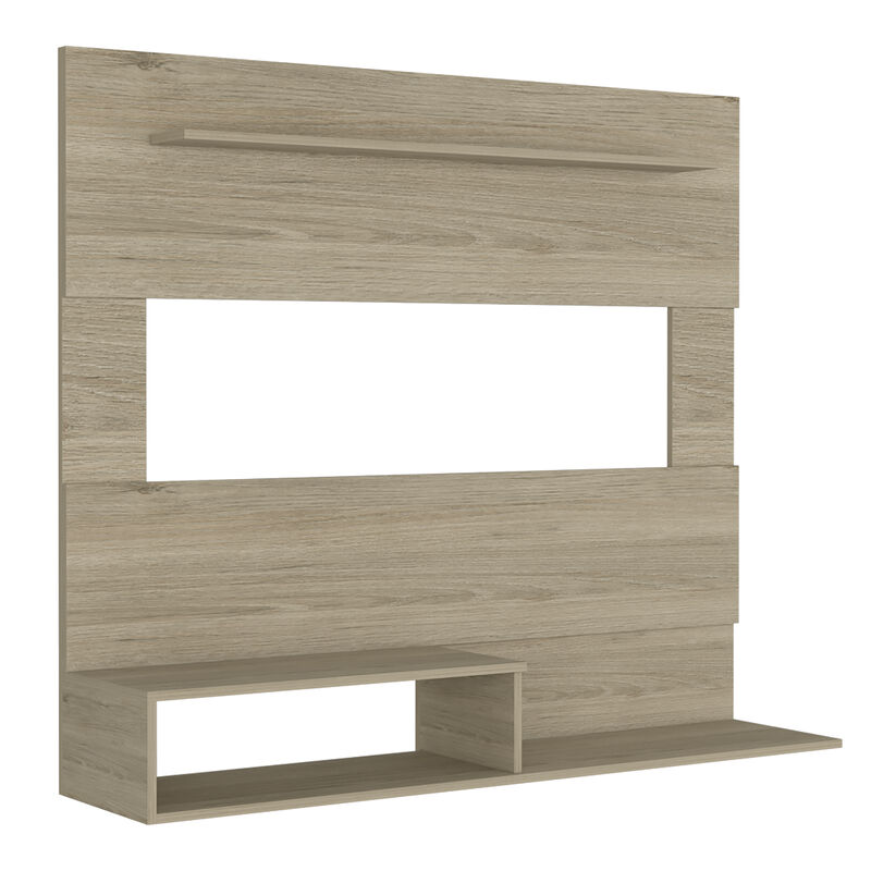 DEPOT E-SHOP Baden Floating Entertainment Center for TV´s up 55", Space For TV, One Superior Shelf, Two Shelves, Light Pine