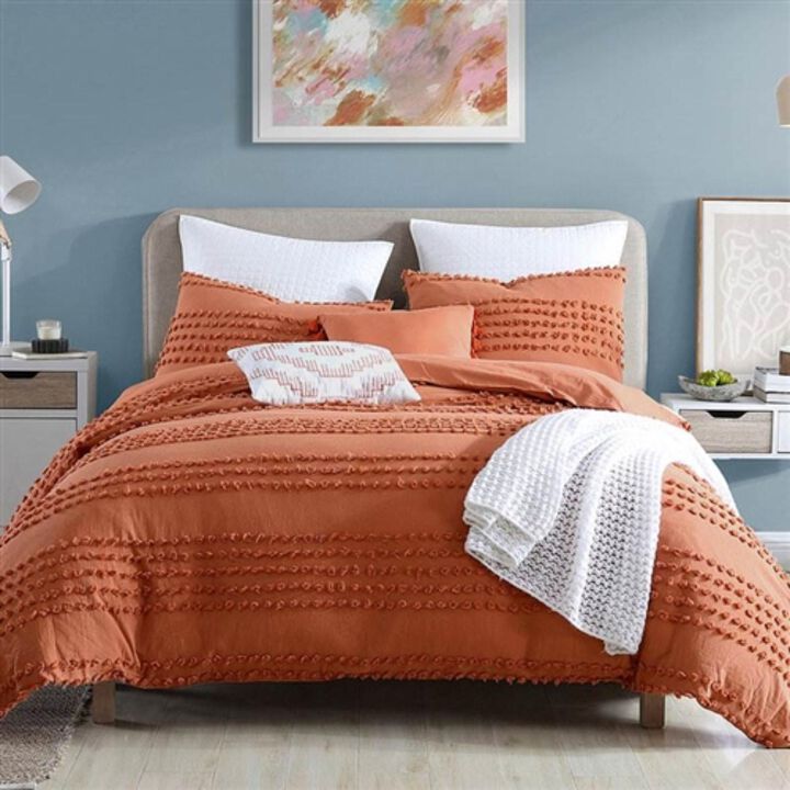 Hivvago King size 5 Piece 100 Percent Cotton Clip Dot Comforter Set in