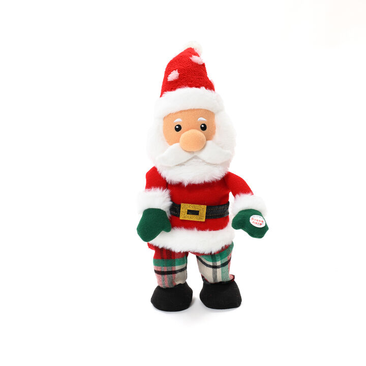LuxenHome Animated Singing 16" Tall Santa Holiday Decoration, Battery Operated