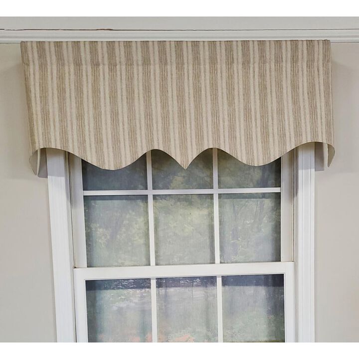 RLF Home Luxurious Modern Design Classic Brunswick Stripe Regal Style Window Valance 50" x 17" Gray