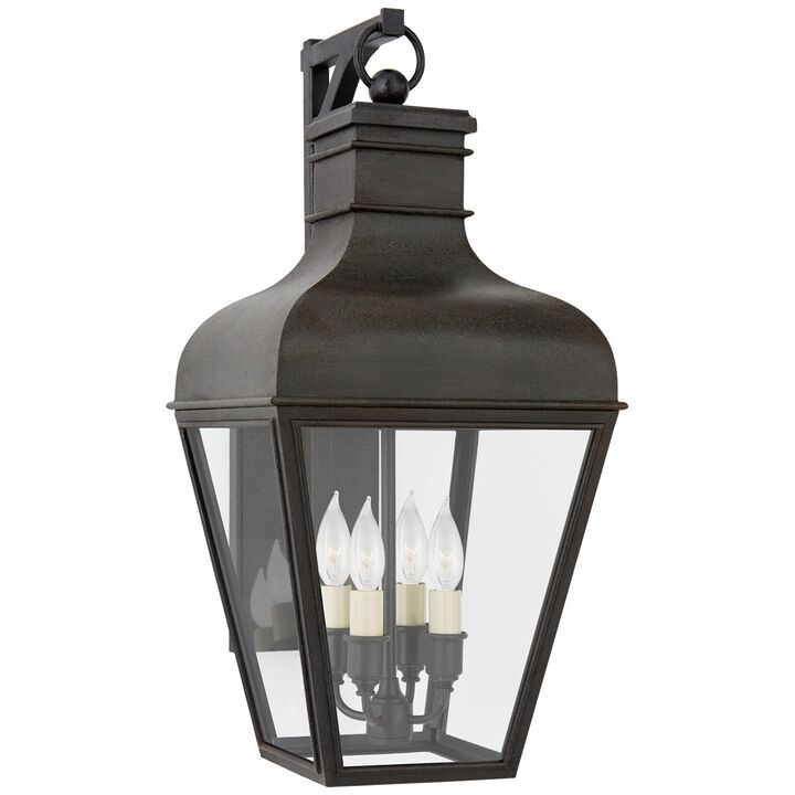 Fremont Small Bracketed Wall Lantern in French Rust with Clear Glass