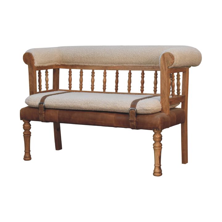 Strapped  Solid Wood Hallway Bench