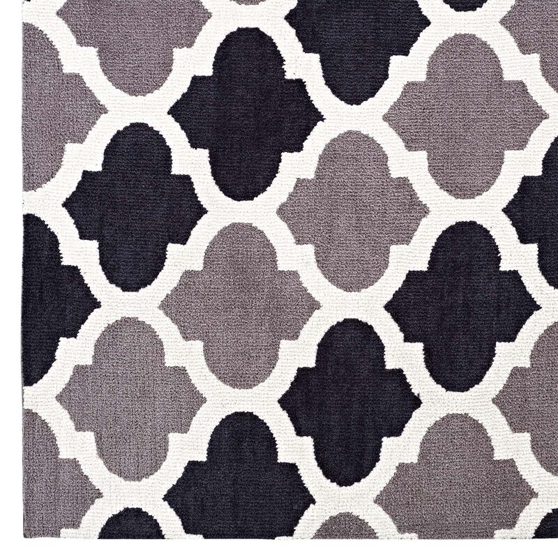 Lida Moroccan Trellis 5x8 Area Rug - Charcoal and Black