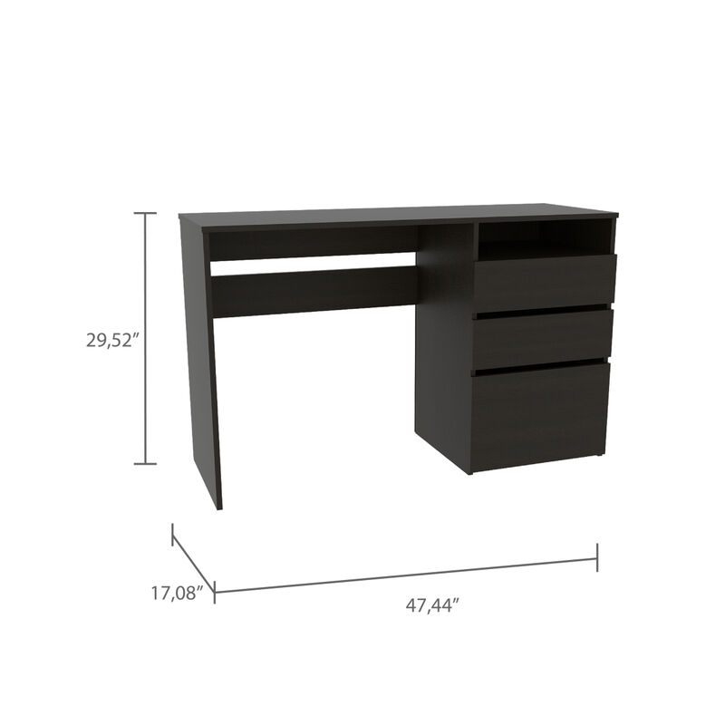 Dublin Three Drawer Computer Desk, One Shelf
