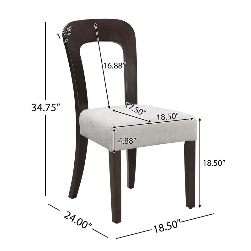 Merax Solid Rubber Wood Dining Chairs Side Chairs Set of 2