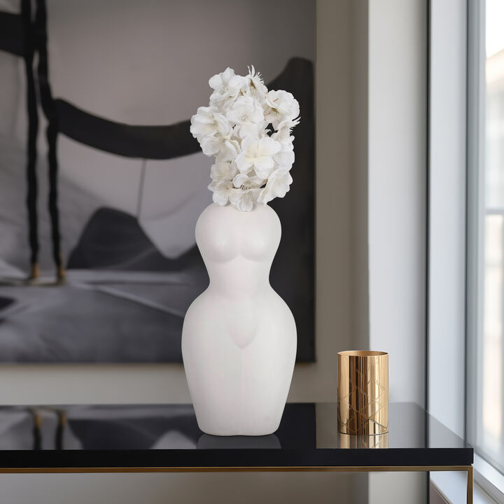 Dol, 12"h Torso Vase, White