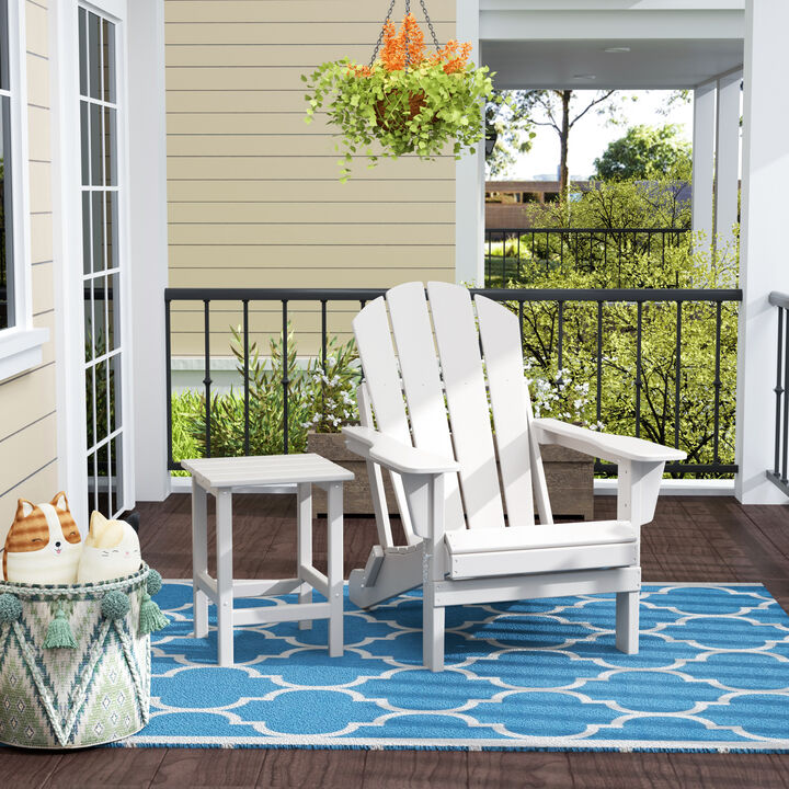 WestinTrends Outdoor Patio Adirondack Chair with Side Table