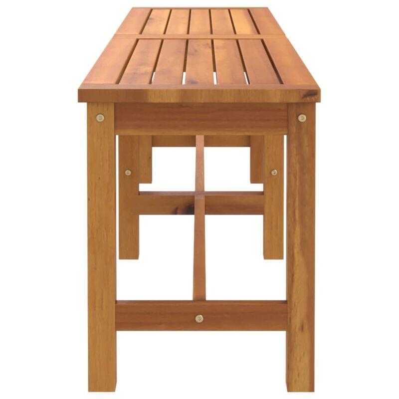 vidaXL Solid Acacia Wood Patio Bench - Sturdy Outdoor Seating for Garden, Yard, and Indoor Use - 59.1" x 13.8" x 17.7" Size - Brown Finish