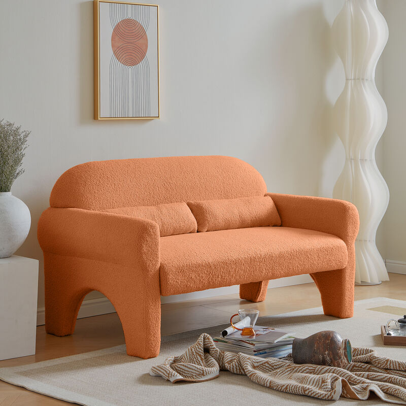 Modern Boucle Loveseat For Living Room