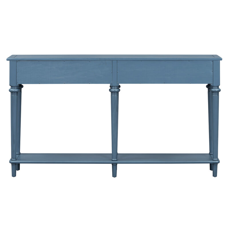 Merax Retro Console Table with 3 Drawers and Open Shelf