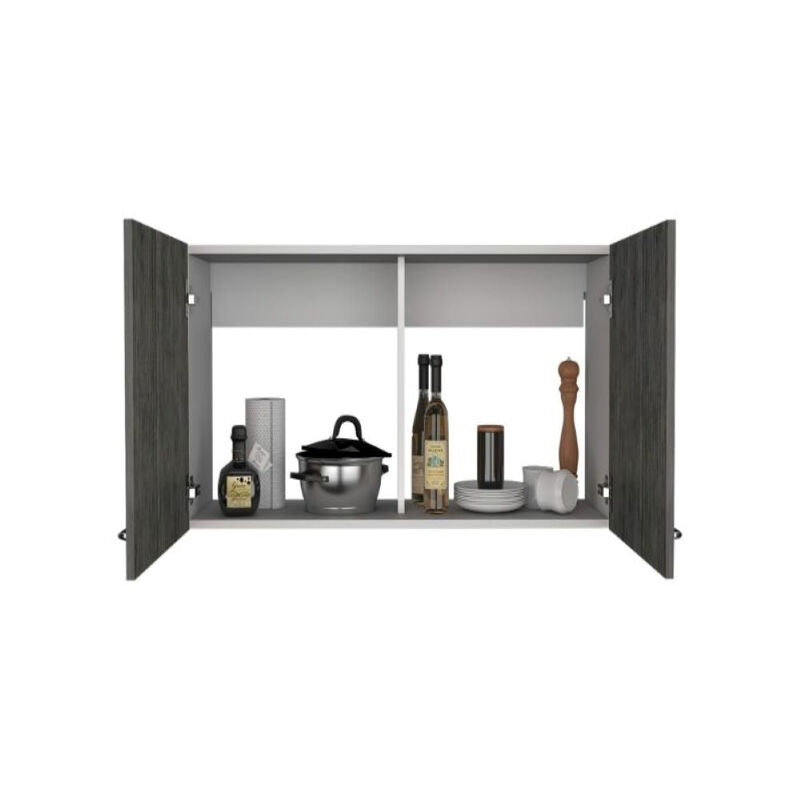 Wall Cabinet Toran, Kitchen, White / Smoky Oak