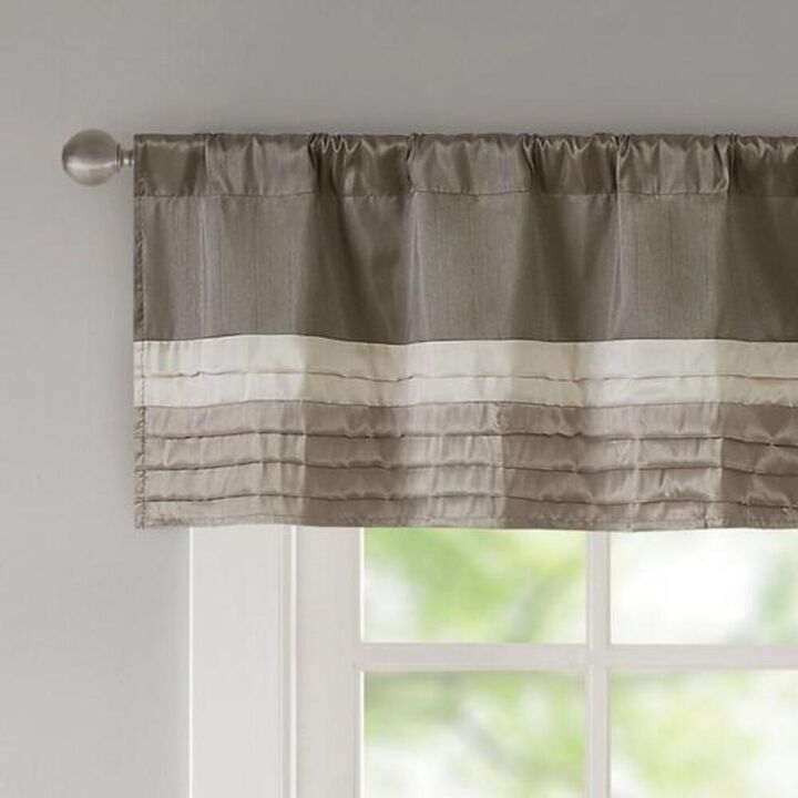 Belen Kox Natural Pintuck Striped Window Valance, Belen Kox