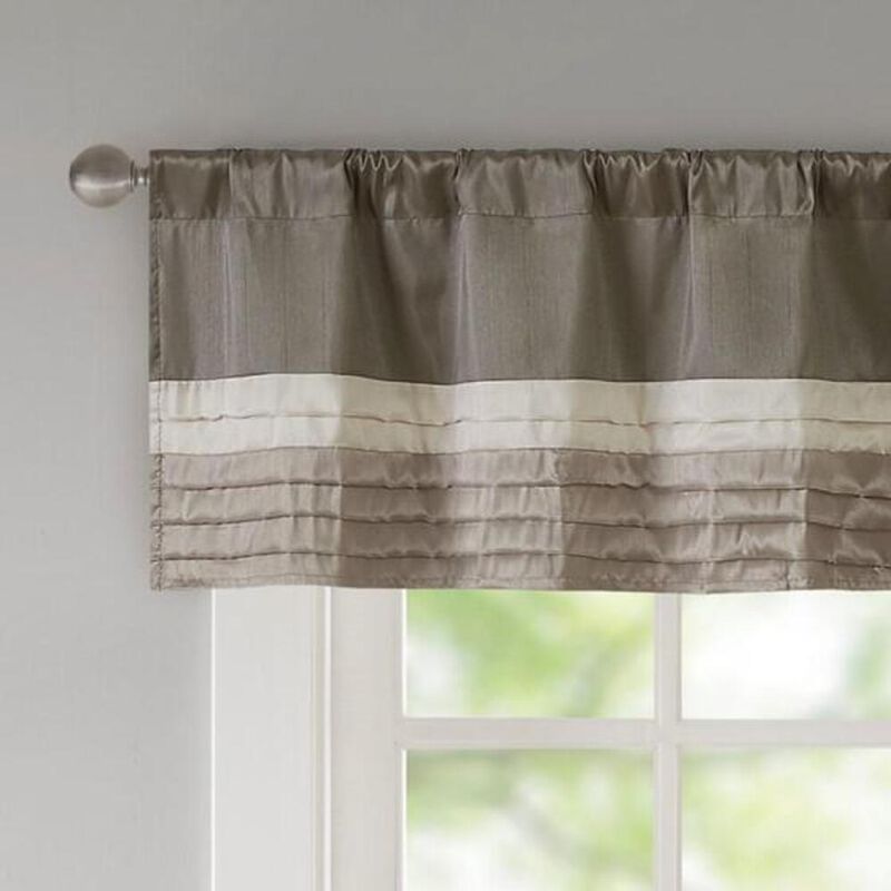 Belen Kox Natural Pintuck Striped Window Valance, Belen Kox